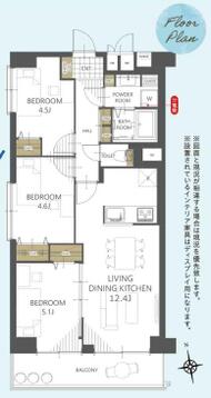 全居室に収納・窓がある充実の3LDK。生活動線に優れた間取りで、快適なファミリーライフを叶えます。