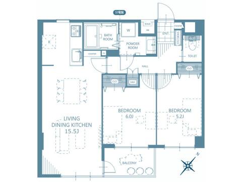 こちらの間取り図で、お部屋の配置や動線をイメージしていただけます。お部屋ごとの広さやレイアウトを参考に、生活のシーンを思い描いてみてください。