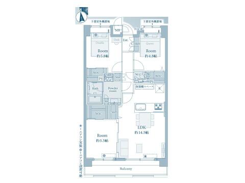 こちらの間取り図で、お部屋の配置や動線をイメージしていただけます。お部屋ごとの広さやレイアウトを参考に、生活のシーンを思い描いてみてください。