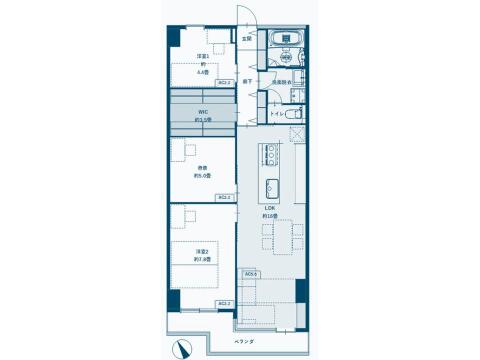 こちらの間取り図で、お部屋の配置や動線をイメージしていただけます。お部屋ごとの広さやレイアウトを参考に、生活のシーンを思い描いてみてください。
