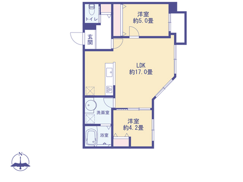 こちらの間取り図で、お部屋の配置や動線をイメージしていただけます。お部屋ごとの広さやレイアウトを参考に、生活のシーンを思い描いてみてください。