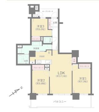 こちらの間取り図で、お部屋の配置や動線をイメージしていただけます。お部屋ごとの広さやレイアウトを参考に、生活のシーンを思い描いてみてください。
