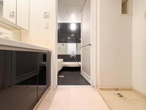 手入れが行き届いた清潔な洗面化粧台。使い勝手の良さと充実した収納力が魅力で、コンディションが良好に保たれています。毎日の支度がいつもスムーズに進みます。