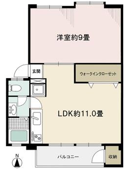 2023年6月にフルリフォーム済み。2LDK→1LDK