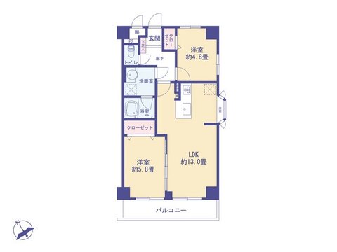 こちらの間取り図で、お部屋の配置や動線をイメージしていただけます。お部屋ごとの広さやレイアウトを参考に、生活のシーンを思い描いてみてください。