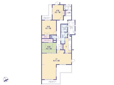 こちらの間取り図で、お部屋の配置や動線をイメージしていただけます。お部屋ごとの広さやレイアウトを参考に、生活のシーンを思い描いてみてください。