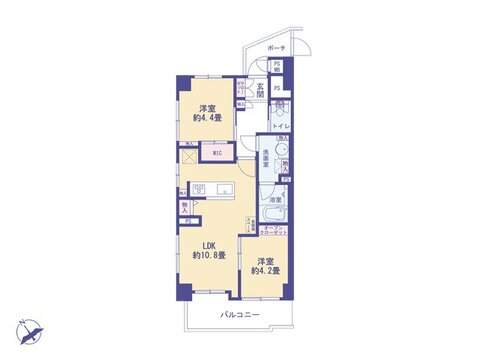 こちらの間取り図で、お部屋の配置や動線をイメージしていただけます。お部屋ごとの広さやレイアウトを参考に、生活のシーンを思い描いてみてください。