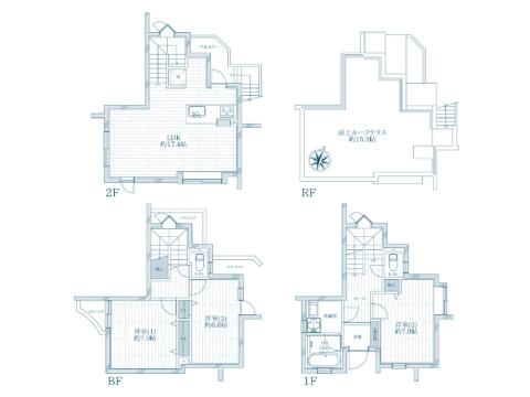 こちらの間取り図で、お部屋の配置や動線をイメージしていただけます。お部屋ごとの広さやレイアウトを参考に、生活のシーンを思い描いてみてください。