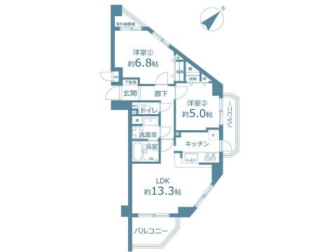こちらの間取り図で、お部屋の配置や動線をイメージしていただけます。お部屋ごとの広さやレイアウトを参考に、生活のシーンを思い描いてみてください。