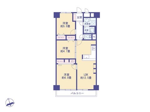 こちらの間取り図で、お部屋の配置や動線をイメージしていただけます。お部屋ごとの広さやレイアウトを参考に、生活のシーンを思い描いてみてください。