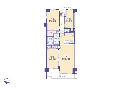 こちらの間取り図で、お部屋の配置や動線をイメージしていただけます。お部屋ごとの広さやレイアウトを参考に、生活のシーンを思い描いてみてください。