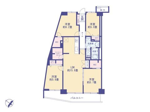 こちらの間取り図で、お部屋の配置や動線をイメージしていただけます。お部屋ごとの広さやレイアウトを参考に、生活のシーンを思い描いてみてください。