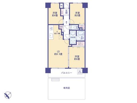 こちらの間取り図で、お部屋の配置や動線をイメージしていただけます。お部屋ごとの広さやレイアウトを参考に、生活のシーンを思い描いてみてください。