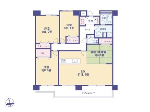 こちらの間取り図で、お部屋の配置や動線をイメージしていただけます。お部屋ごとの広さやレイアウトを参考に、生活のシーンを思い描いてみてください。