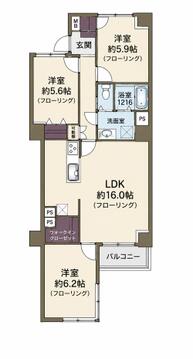 3LDK、価格3150万円、専有面積73.69㎡、バルコニー面積2.75㎡