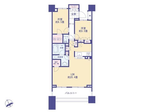 間取り図(2LDK→3LDKに変更可能)