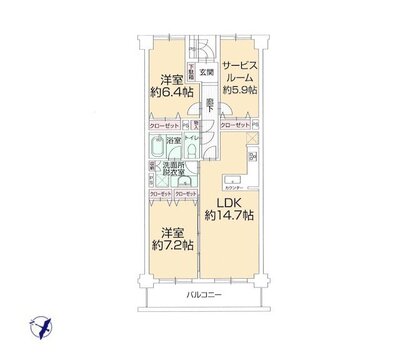 こちらの間取り図で、お部屋の配置や動線をイメージしていただけます。お部屋ごとの広さやレイアウトを参考に、生活のシーンを思い描いてみてください。