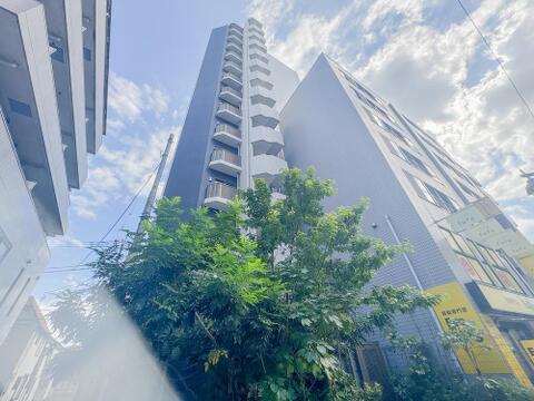 澄み渡る青空にスタイリッシュな佇まいが映える外観デザイン。エントランス周りには緑が整えられており、来訪者を爽やかかつ温かく出迎えるアプローチ空間となっています。