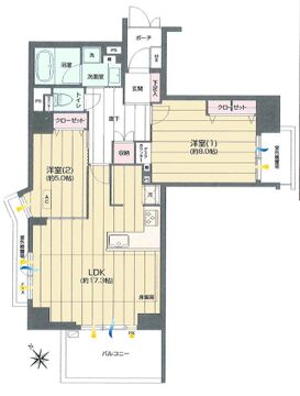こちらの間取り図で、お部屋の配置や動線をイメージしていただけます。お部屋ごとの広さやレイアウトを参考に、生活のシーンを思い描いてみてください。