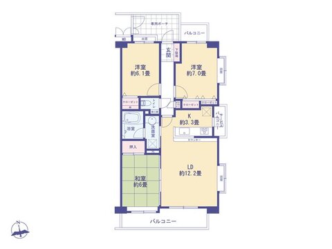 こちらの間取り図で、お部屋の配置や動線をイメージしていただけます。お部屋ごとの広さやレイアウトを参考に、生活のシーンを思い描いてみてください。