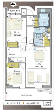 こちらの間取り図で、お部屋の配置や動線をイメージしていただけます。お部屋ごとの広さやレイアウトを参考に、生活のシーンを思い描いてみてください。