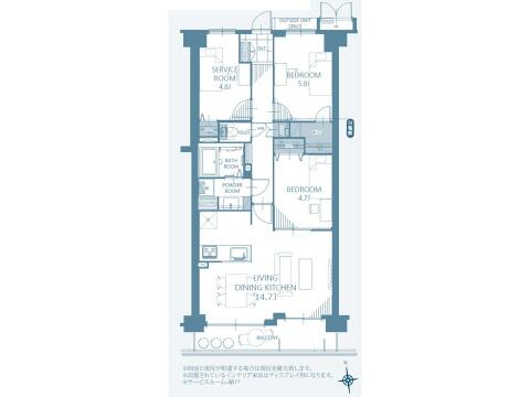 こちらの間取り図で、お部屋の配置や動線をイメージしていただけます。お部屋ごとの広さやレイアウトを参考に、生活のシーンを思い描いてみてください。