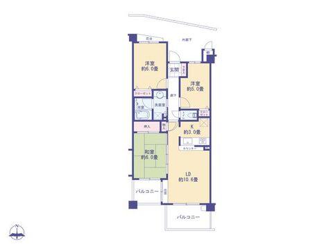 こちらの間取り図で、お部屋の配置や動線をイメージしていただけます。お部屋ごとの広さやレイアウトを参考に、生活のシーンを思い描いてみてください。
