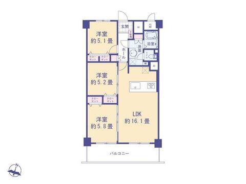 価格2490万円、専有面積68.93㎡、バルコニー面積8.45㎡