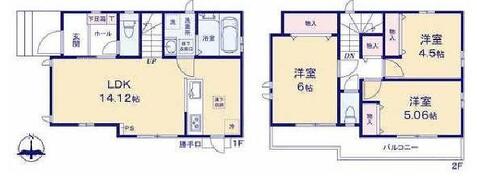 家族の絆を育む14.12帖のLDKと、プライベート空間を確保する3つの洋室を備えた間取りです。収納も充実しており、子育て世代に嬉しいゆとりのある暮らしを叶えます。