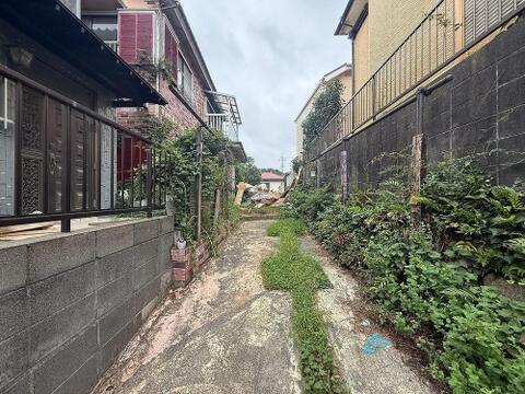 緑に囲まれたアプローチは、まるで秘密の抜け道のよう。お子様との探検気分も味わえる、プライベート感あふれる空間です。