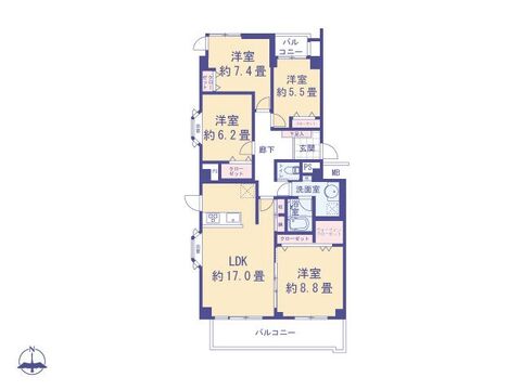 101㎡超のゆとりある4LDK!南向き角部屋で陽当り・通風良好。全室リフォーム済みの快適住空間です
