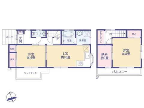 こちらの間取り図で、お部屋の配置や動線をイメージしていただけます。お部屋ごとの広さやレイアウトを参考に、生活のシーンを思い描いてみてください。