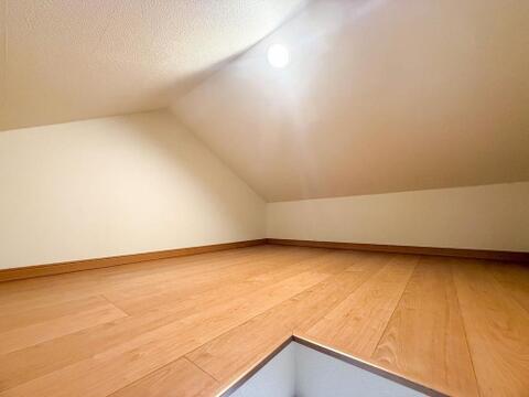 小屋浦収納には季節物の収納など、多目的に活用できます。将来のライフスタイルに合わせて変化する、自由な空間です。