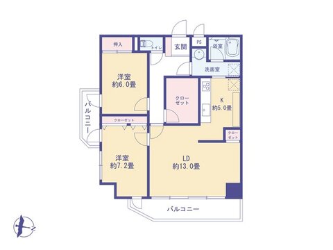 こちらの間取り図で、お部屋の配置や動線をイメージしていただけます。お部屋ごとの広さやレイアウトを参考に、生活のシーンを思い描いてみてください。