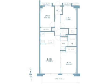 こちらの間取り図で、お部屋の配置や動線をイメージしていただけます。お部屋ごとの広さやレイアウトを参考に、生活のシーンを思い描いてみてください。