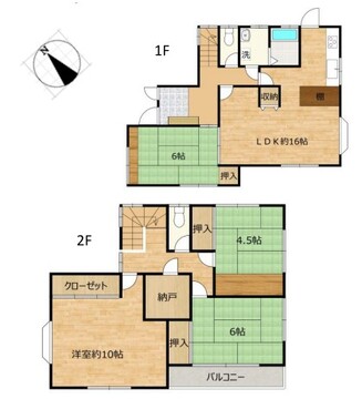 高台に位置し日当たり・通風良好な一戸建て。シャッター付きガレージとプライバシー保たれるアプローチ。
