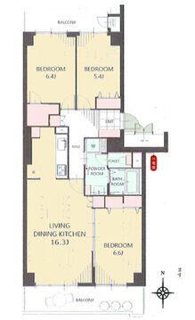 こちらの間取り図で、お部屋の配置や動線をイメージしていただけます。お部屋ごとの広さやレイアウトを参考に、生活のシーンを思い描いてみてください。