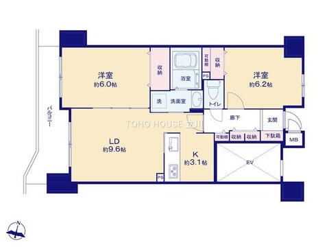 こちらの間取り図で、お部屋の配置や動線をイメージしていただけます。お部屋ごとの広さやレイアウトを参考に、生活のシーンを思い描いてみてください。