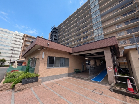 「ヴェルドミール多摩川」の銘板が映え、大規模マンションならではの堂々とした佇まいと落ち着いた風格を感じさせます。