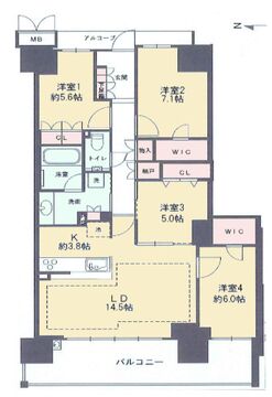 こちらの間取り図で、お部屋の配置や動線をイメージしていただけます。お部屋ごとの広さやレイアウトを参考に、生活のシーンを思い描いてみてください。
