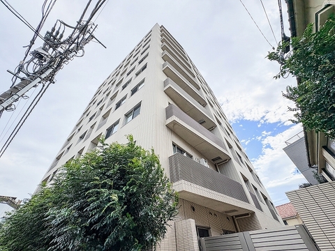 周辺の落ち着いた低層〜中層住宅街の中で、程よい高さと上品な色調で穏やかな存在感を発揮。奇をてらわない正統派のデザインが、国立の落ち着いた街並みに誇らしく調和するランドマークです。