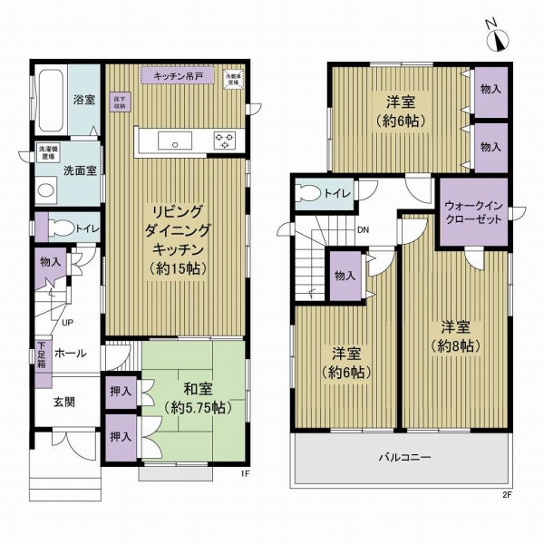 延床面積１０１．１９㎡の４LDKタイプ
