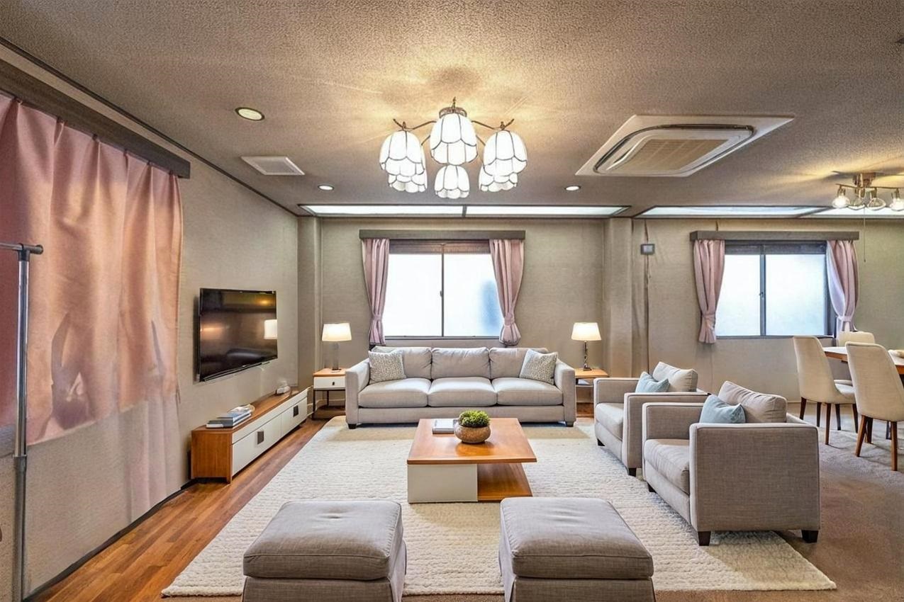 ※実際のリビングを撮影したものに、家具等を合成しており実際とは異なります。現状有姿でのお取引となります。