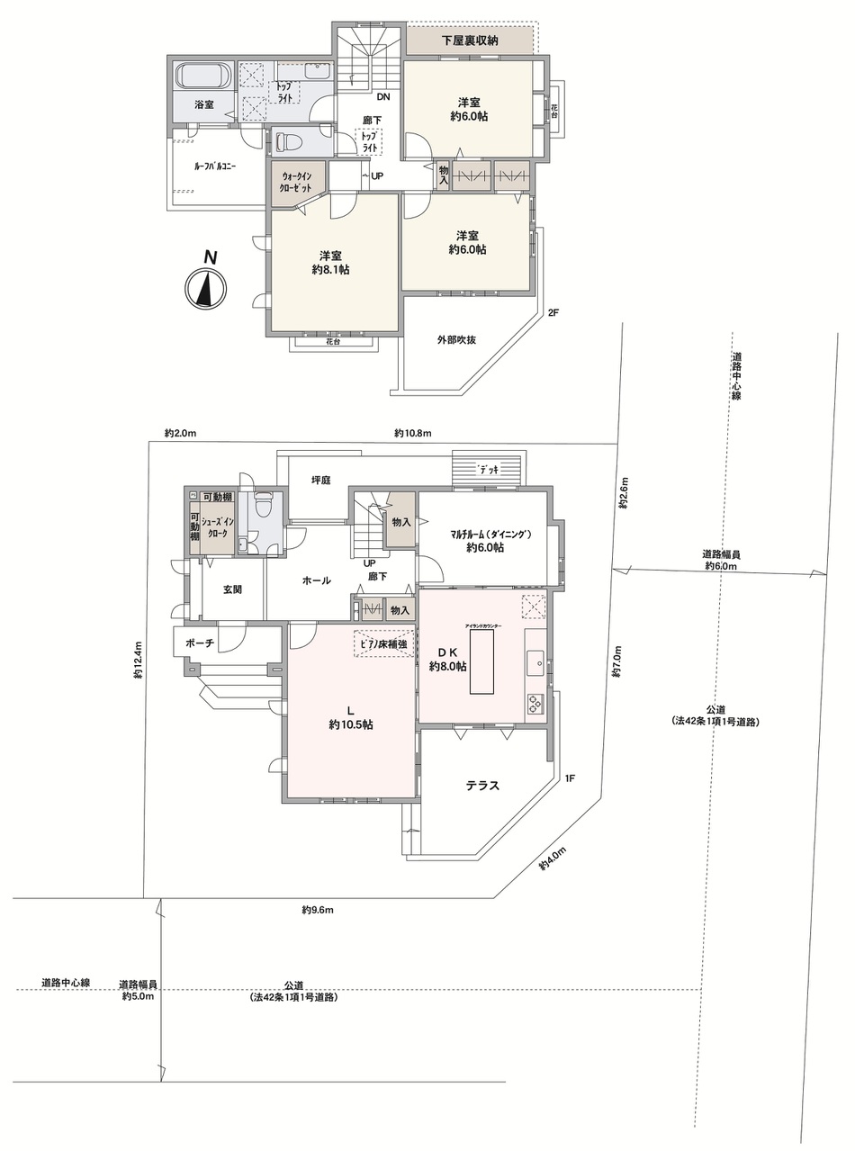 全居室6帖以上の広さと、2面以上の採光が確保されています。LDKは、合わせて約18.5帖のゆとりある空間。随所にWICやSICをはじめとした収納が備わっており、居住スペースの有効活用が可能です。