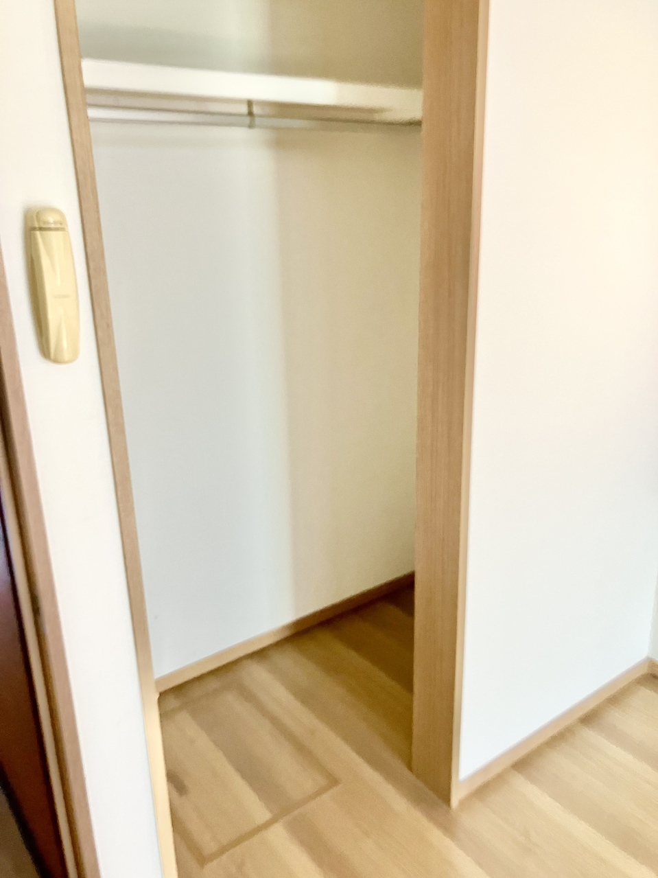 【物入/1階洋室】1階洋室には、物入が備わっています。枕棚・ハンガーパイプ付きで、丈の長い衣類を掛けて保管できます。