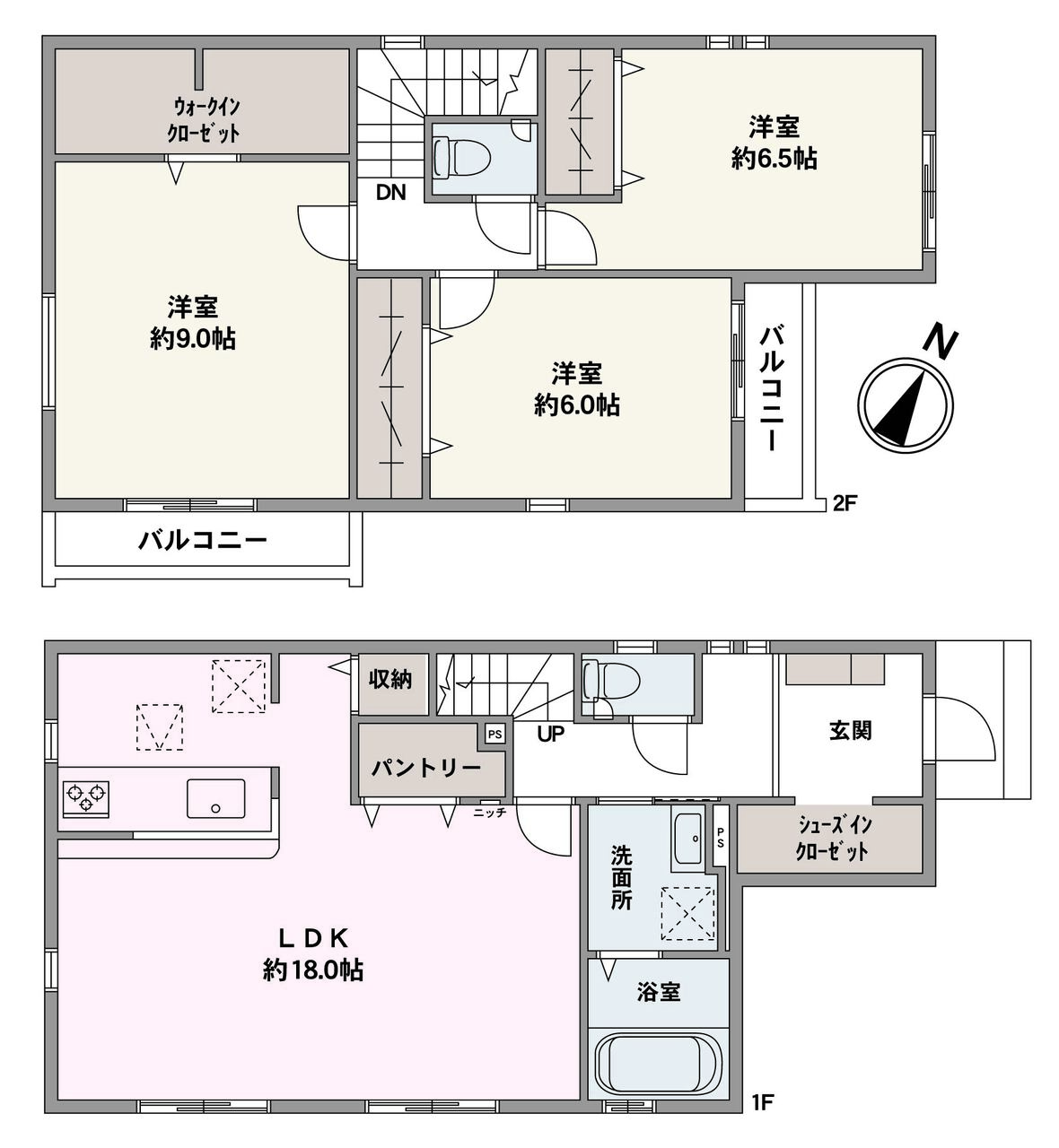 全居室2面採光で、陽当たり・通風に配慮された3LDKの住まい。WICやSICなど収納が充実しているので、居住スペースをすっきりと保つことができます。
