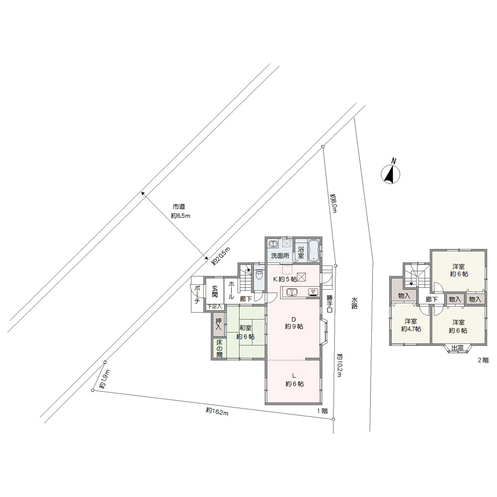 4LDK、LDK約20帖のお部屋です。室内丁寧にお使いです。