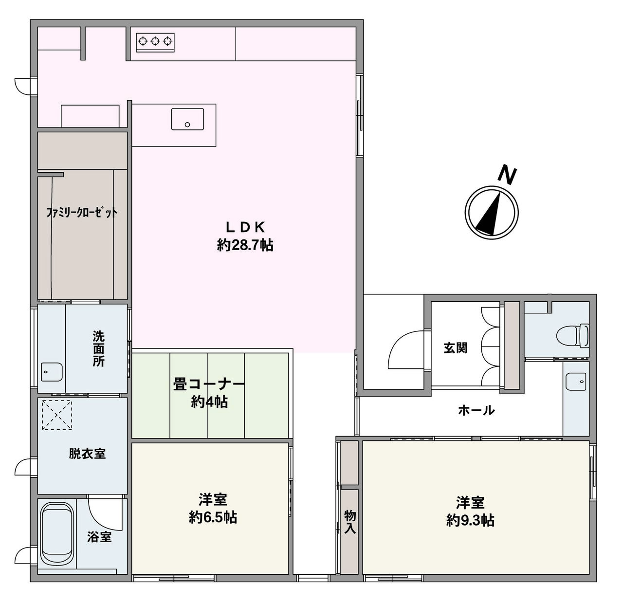 112㎡越えの２LDKのお住まいです。3LDKへの間取り変更も可能です。