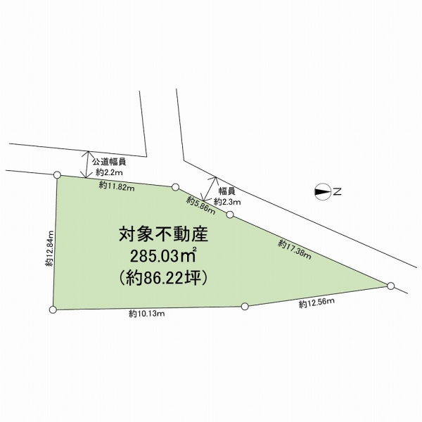 約285.03（86.22坪）の土地