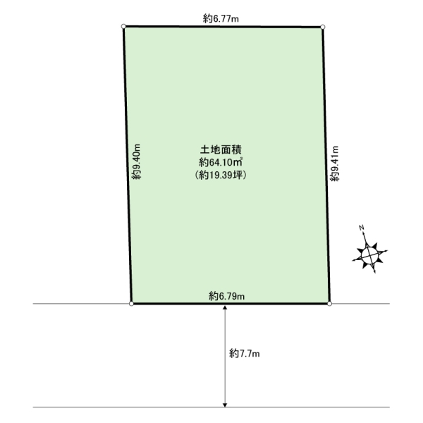 南西向き道路の整形地になります。